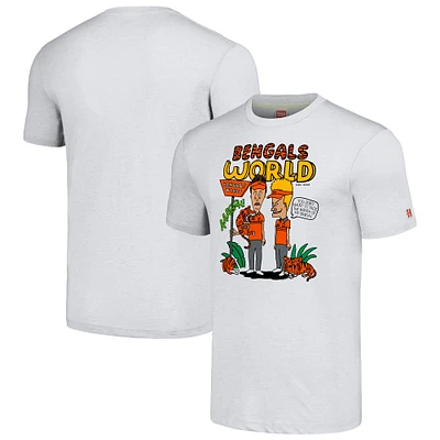 Unisex NFL x Homage Beavis and Butt-Head Ash Cincinnati Bengals Tri-Blend T-Shirt