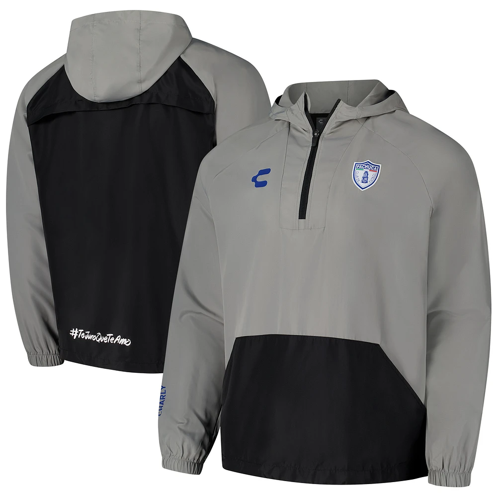 Men's Charly Gray C.F. Pachuca 2024/25 Raglan Quarter-Zip Windbreaker