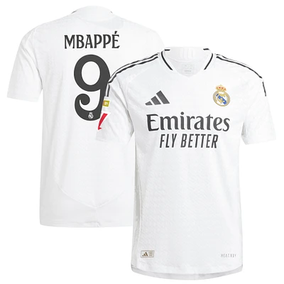 Men's adidas Kylian Mbappé White Real Madrid 2024/25 Home Authentic Player Jersey