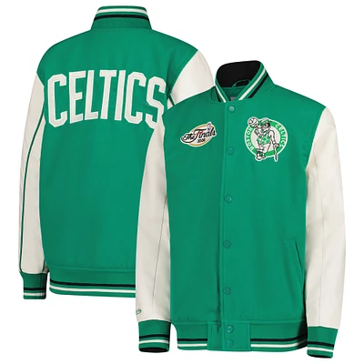 Youth Mitchell & Ness Kelly Green Boston Celtics Full-Snap Varsity Jacket