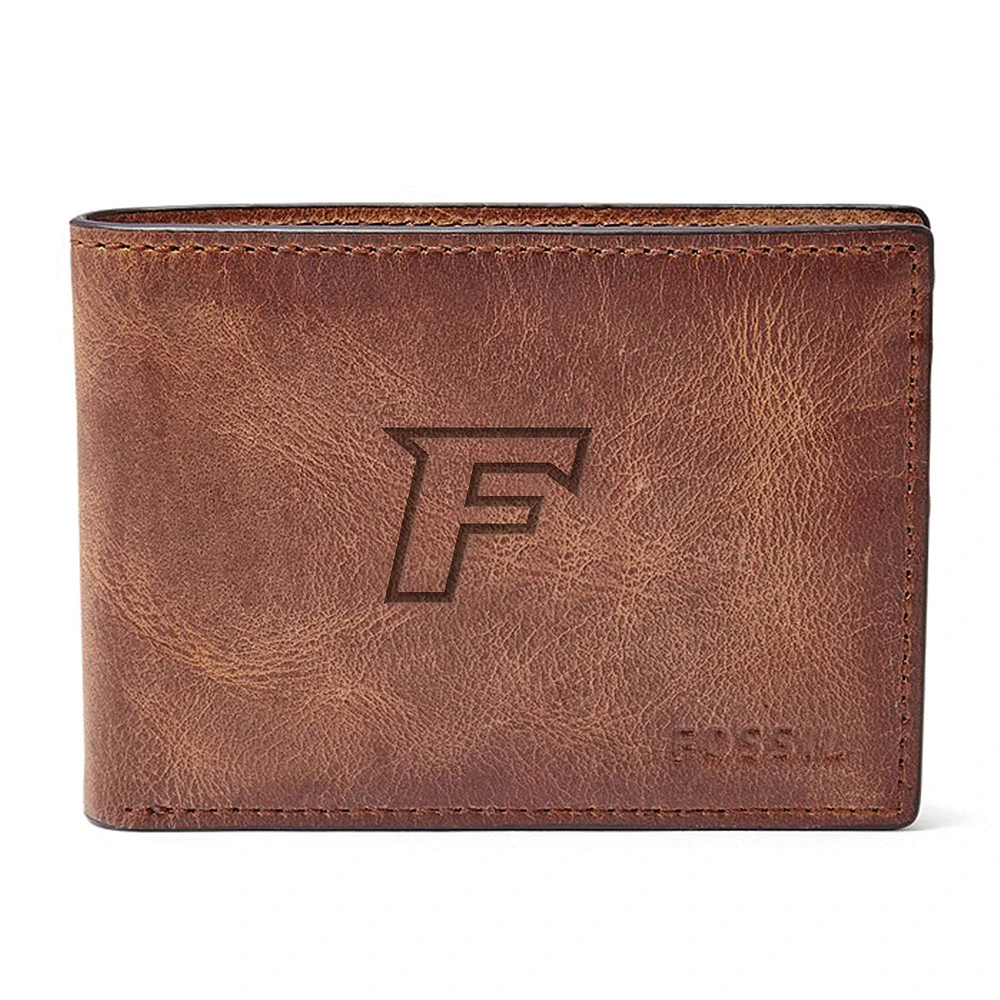 Fossil Fairfield Stags Leather Derrick Front Pocket Bifold Wallet