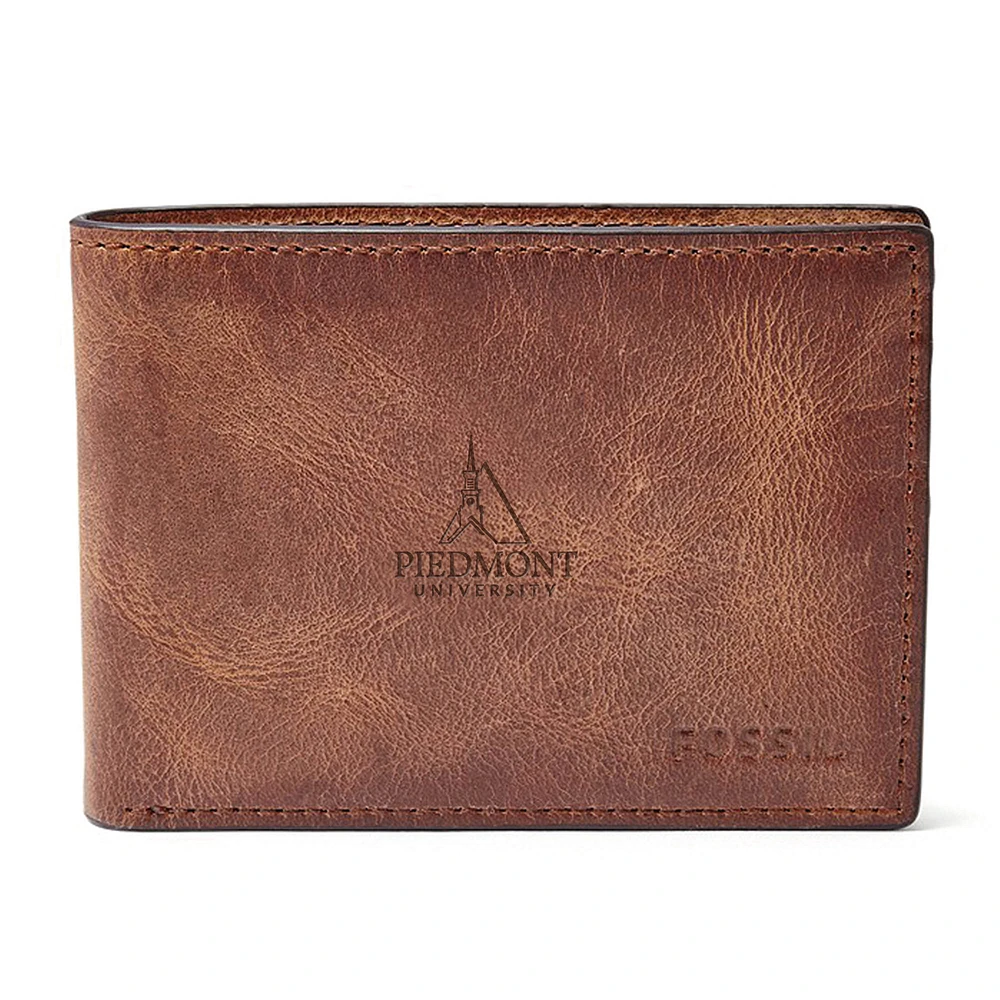 Fossil Piedmont Lions Leather Derrick Front Pocket Bifold Wallet