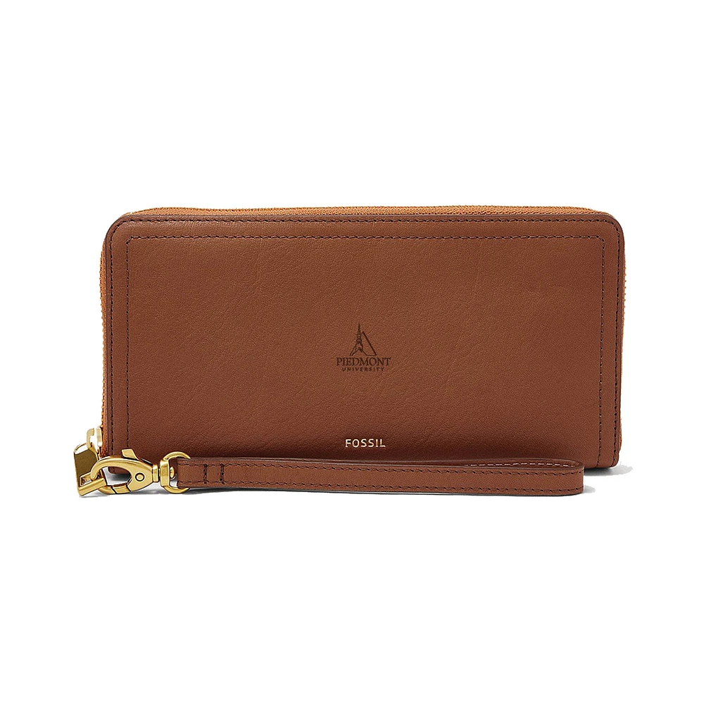 Fossil Piedmont Lions Logan Leather RFID Zip-Around Clutch Wallet