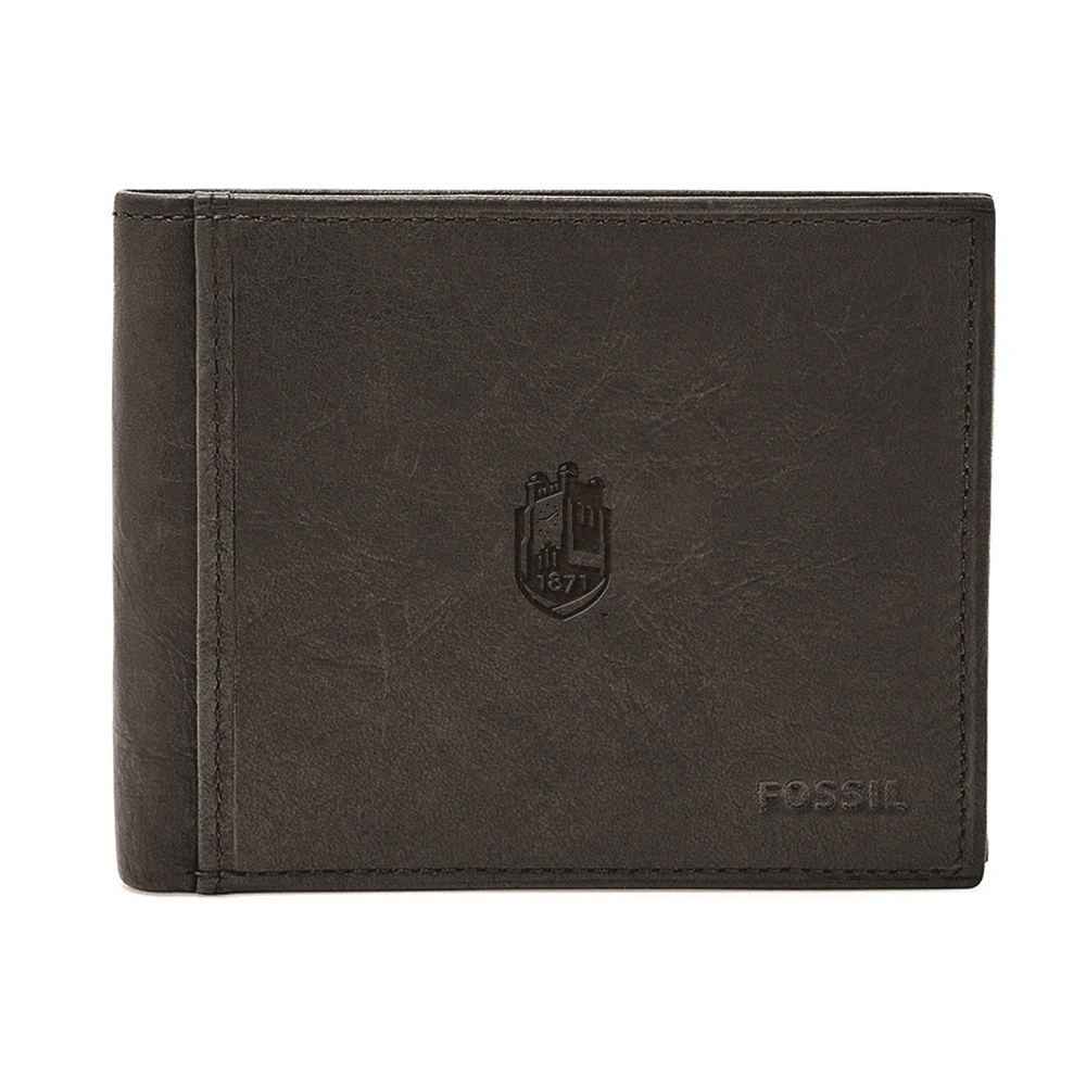Fossil SUNY Geneseo Knights Ingram Leather RFID Bifold with Flip ID Wallet