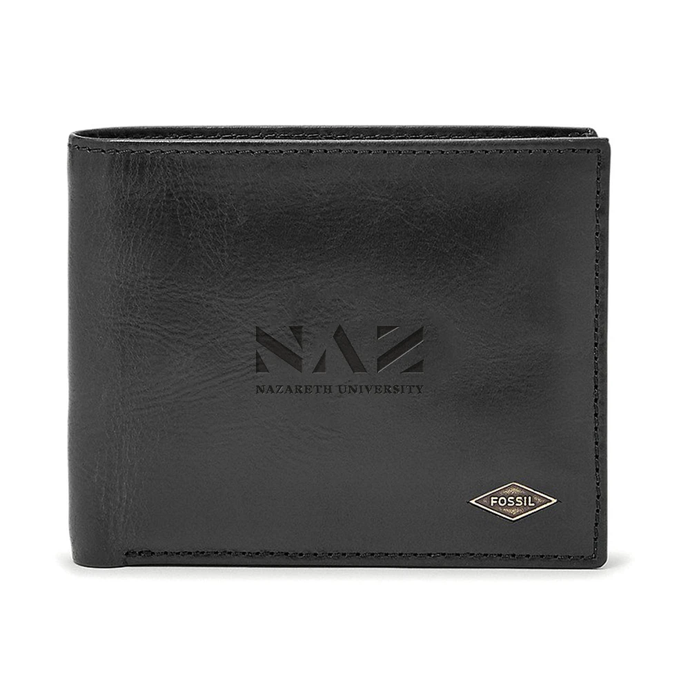 Fossil Nazareth University Golden Flyers Ryan Leather RFID Passcase