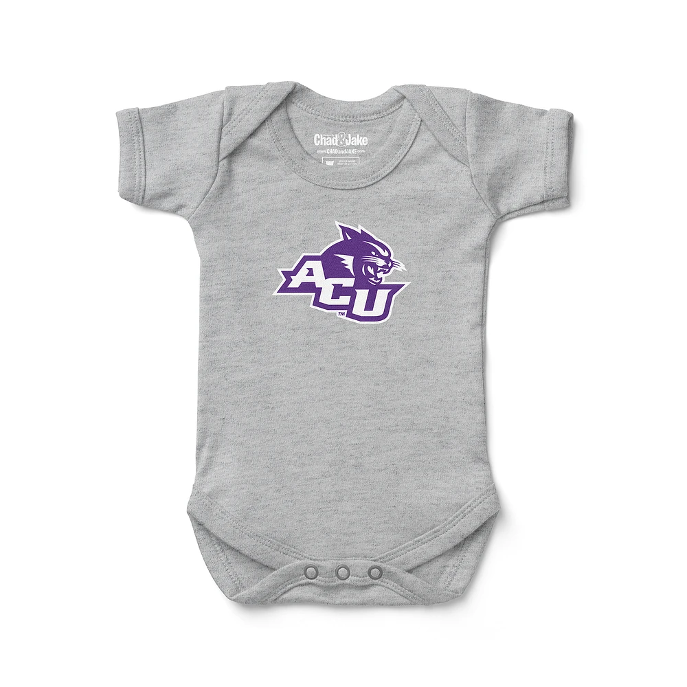 Newborn & Infant Chad Jake Heather Gray Abilene Christian University Wildcats Logo Bodysuit