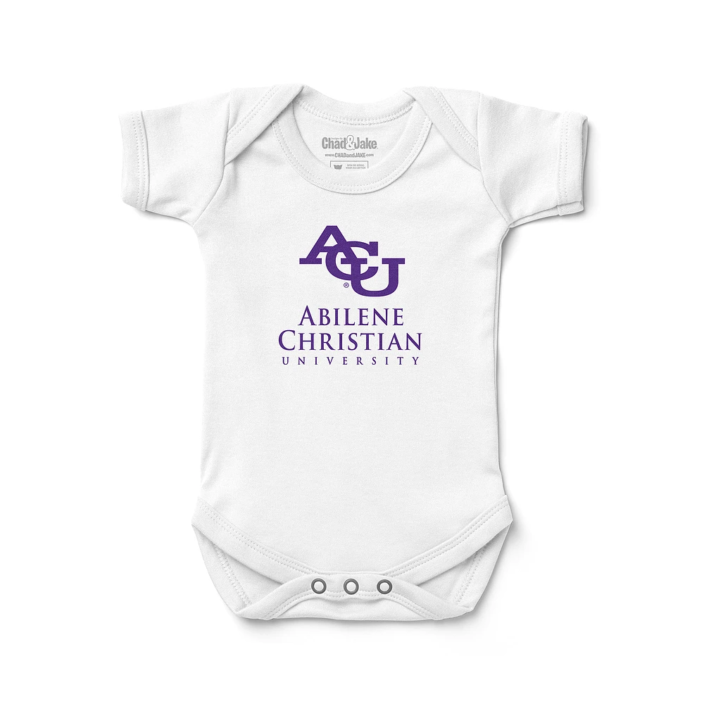 Newborn & Infant Chad Jake White Abilene Christian University Wildcats Institutional Logo Bodysuit