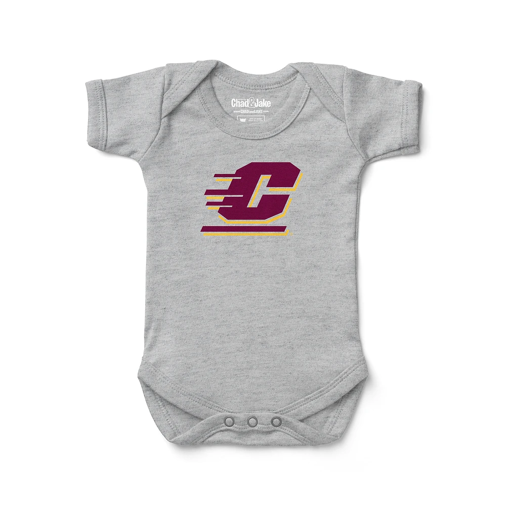 Newborn & Infant Chad Jake Heather Gray Central Michigan Chippewas Logo Bodysuit