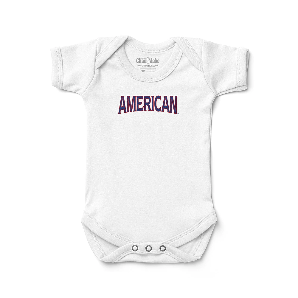 Newborn & Infant Chad Jake White American University Eagles Wordmark Logo Bodysuit