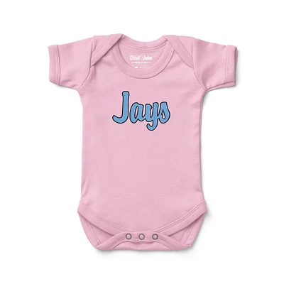 Newborn & Infant Chad Jake Light Pink Johns Hopkins Blue Jays Script Logo Bodysuit