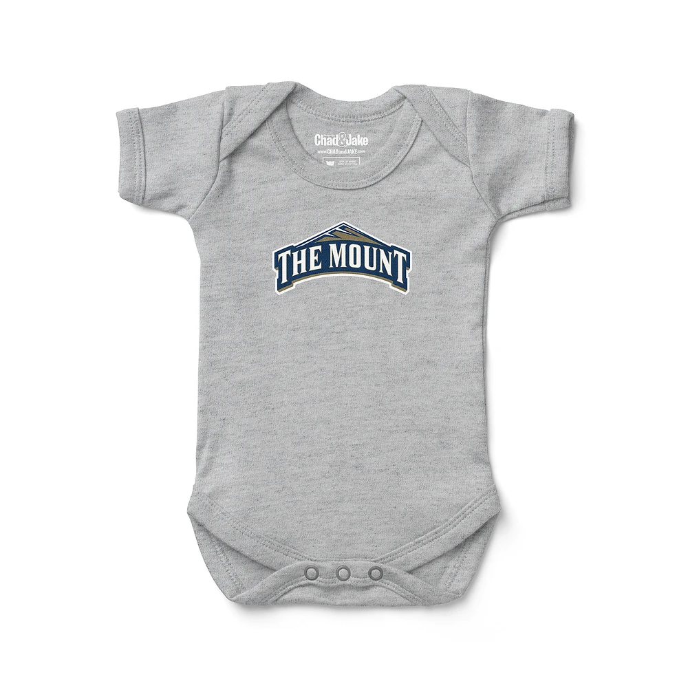 Newborn & Infant Chad Jake Heather Gray Mount St. Mary's Mountaineers Logo Bodysuit