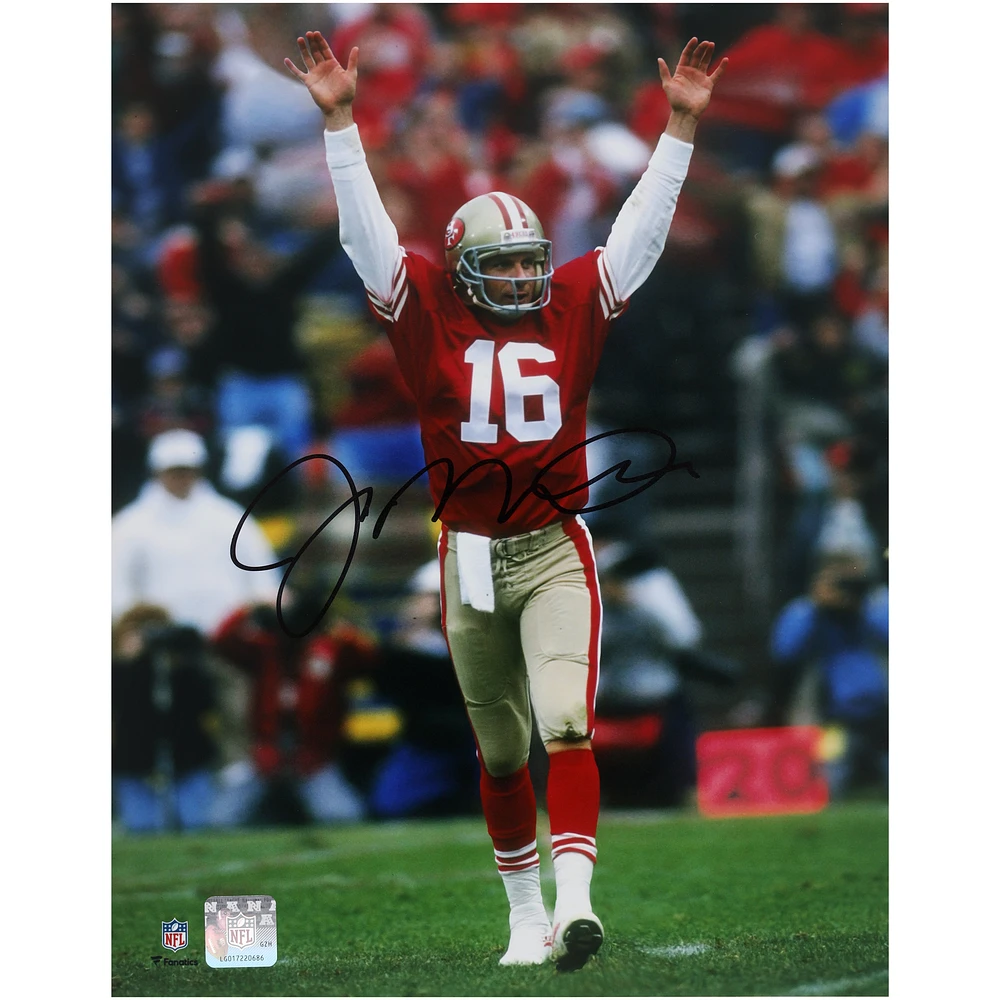 Joe Montana San Francisco 49ers Autographed 11" x 14" Hands Up Photograph