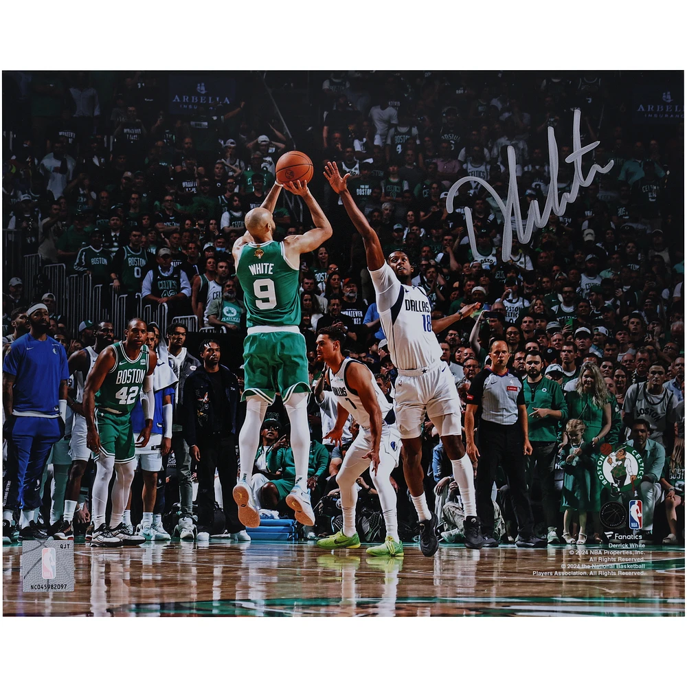 Derrick White Boston Celtics Autographed 8" x 10" 2024 NBA Finals Champions Action Photograph