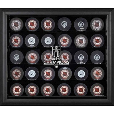 Florida Panthers 2024 Stanley Cup Champions Black Framed 30-Puck Logo Display Case