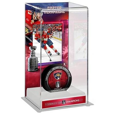Carter Verhaeghe Florida Panthers 2024 Stanley Cup Champions Logo Deluxe Tall Hockey Puck Case
