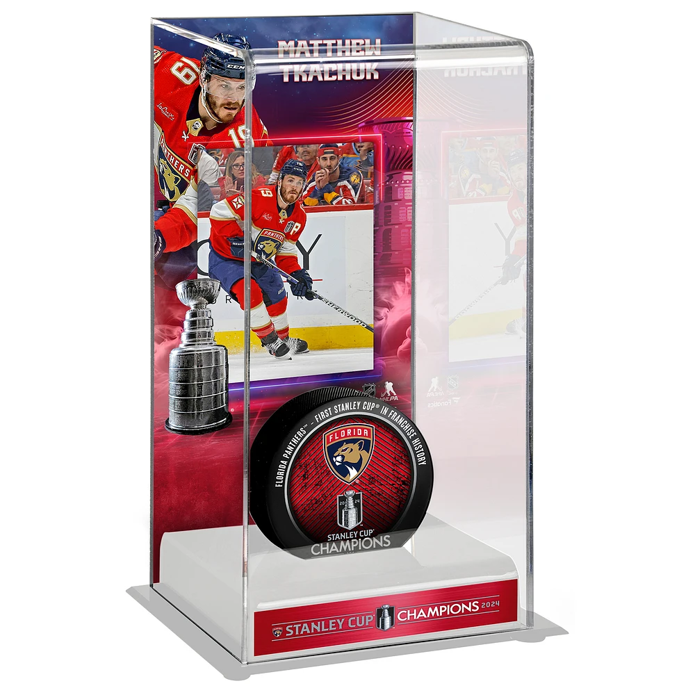 Matthew Tkachuk Florida Panthers 2024 Stanley Cup Champions Logo Deluxe Tall Hockey Puck Case