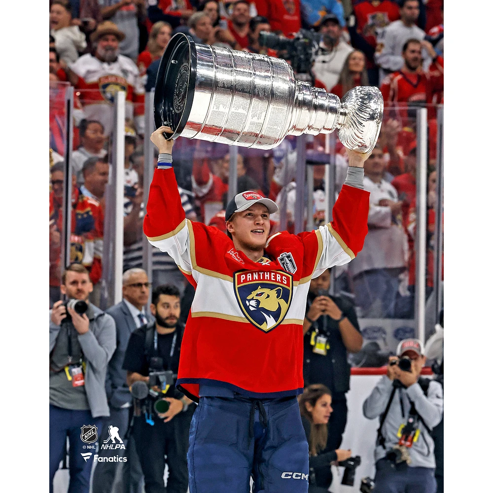 Anton Lundell Florida Panthers Unsigned 2024 Stanley Cup Champions Raising Photograph