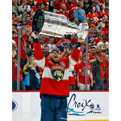 Sam Bennett Florida Panthers Unsigned 2024 Stanley Cup Champions Raising Photograph