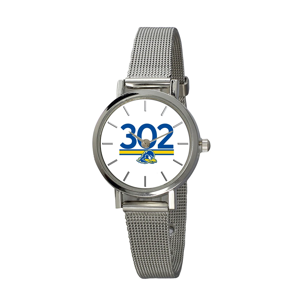 Women's Silver Delaware Fightin' Blue Hens Plexus Stainless Steel Watch