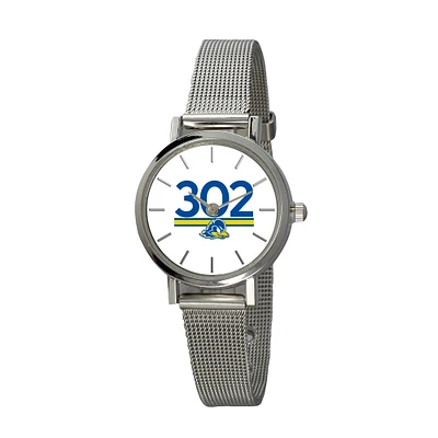 Women's Silver Delaware Fightin' Blue Hens Plexus Stainless Steel Watch