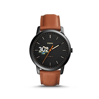 Men's Fossil Delaware Fightin' Blue Hens Fossil Minimalist Light Brown Watch