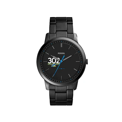 Men's Fossil Black Delaware Fightin' Blue Hens Minimalist Stainless Steel Watch