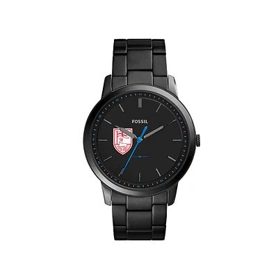 Men's Fossil Black Fairfield Stags Minimalist Stainless Steel Watch