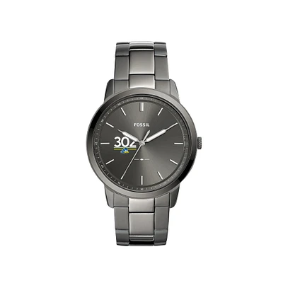 Men's Fossil Gray Delaware Fightin' Blue Hens Minimalist Three-Hand Smoke Watch