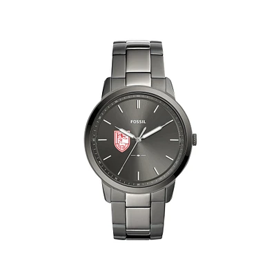 Men's Fossil Gray Fairfield Stags Minimalist Three-Hand Smoke Watch