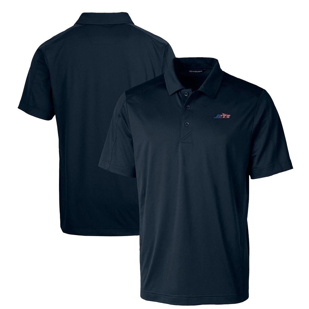 Men's Cutter & Buck Navy New York Jets Americana Prospect Eco Textured Stretch Recycled Polo