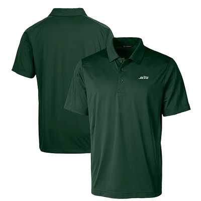 Men's Cutter & Buck Hunter Green New York Jets Primary Logo Prospect Eco Textured Stretch Recycled Polo
