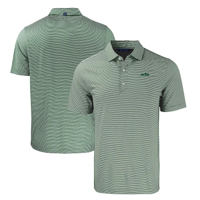 Men's Cutter & Buck Green New York Jets Primary Logo Forge Eco Double Stripe Stretch Recycled Polo