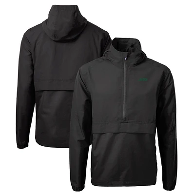 Men's Cutter & Buck New York Jets Primary Logo Charter Eco Recycled Half-Zip Anorak Jacket