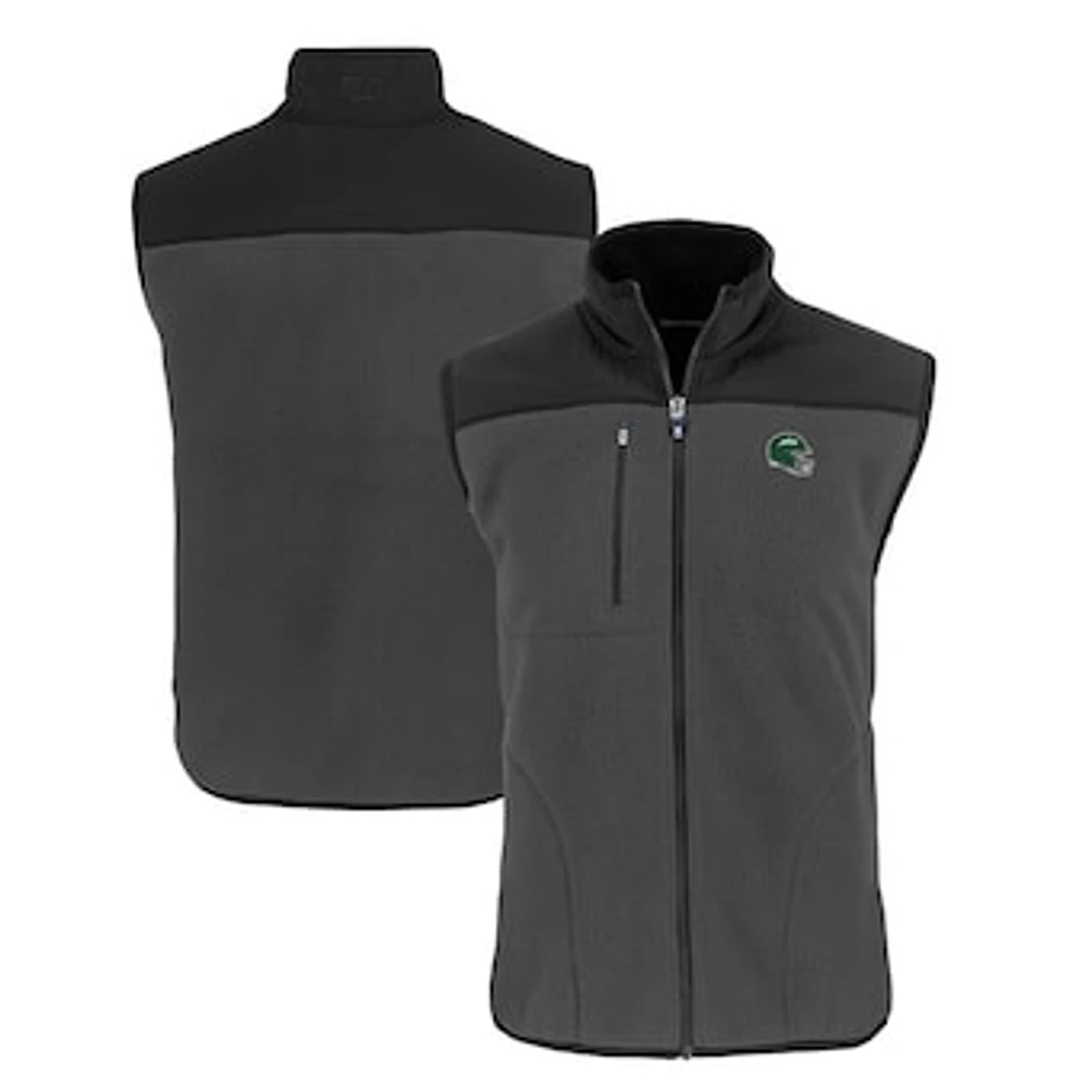 Men's Cutter & Buck Gray New York Jets Helmet Cascade Eco Sherpa Fleece Full-Zip Vest