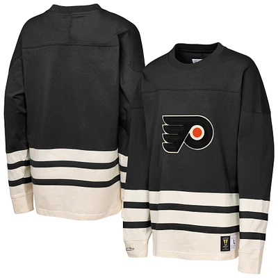 Youth Mitchell & Ness Black Philadelphia Flyers Chainstitch Heavyweight Long Sleeve Top