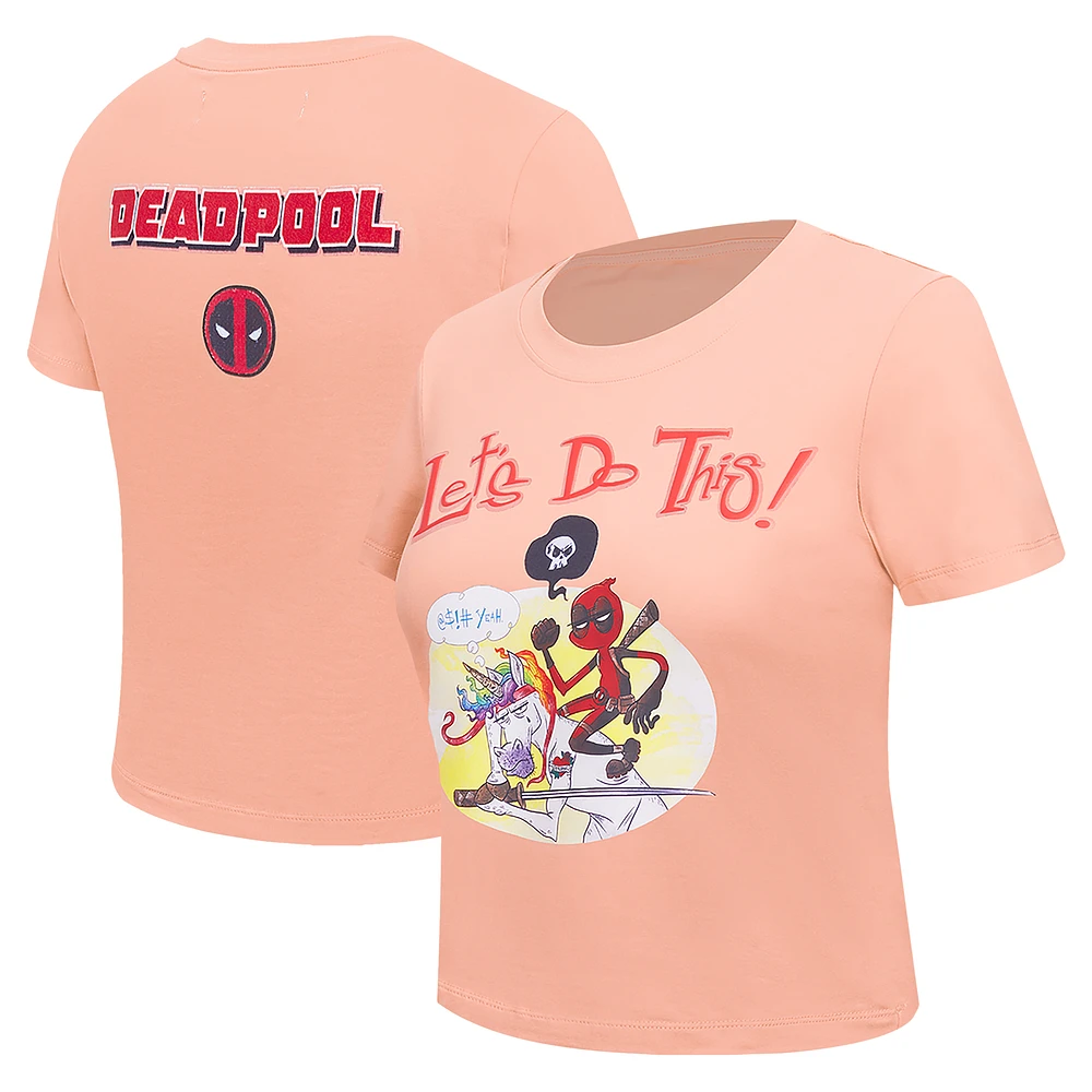 Women's Freeze Max Orange Deadpool Let's Do This Baby Doll T-Shirt
