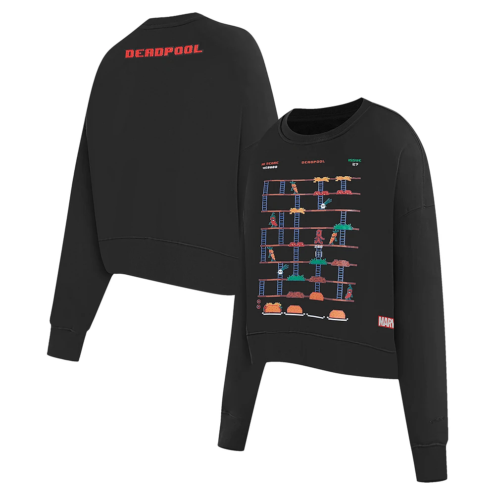 Women's Freeze Max Black Deadpool Gaming Loose Fit Pullover Sweatshirt
