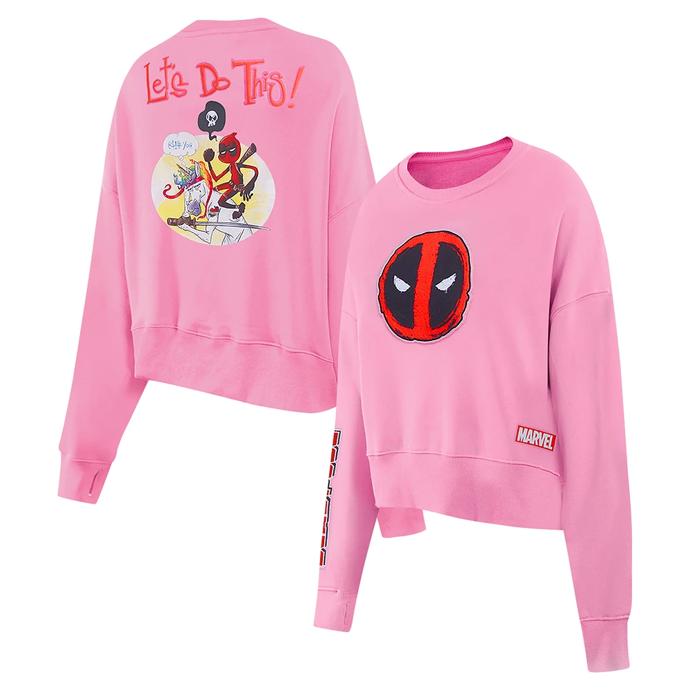 Women's Freeze Max Pink Deadpool Let's Do This Loose Fit Pullover Sweatshirt