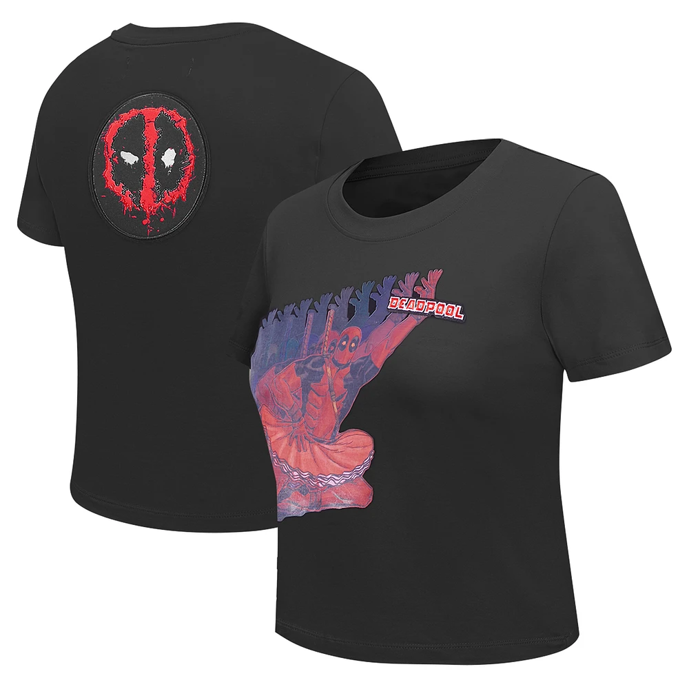 Women's Freeze Max Black Deadpool Ballerina Baby Doll T-Shirt