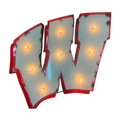 Imperial Wisconsin Badgers Logo Lighted Recycled Metal Sign