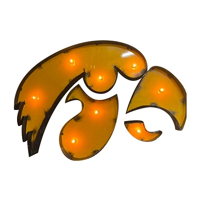 Imperial Iowa Hawkeyes Logo Lighted Recycled Metal Sign