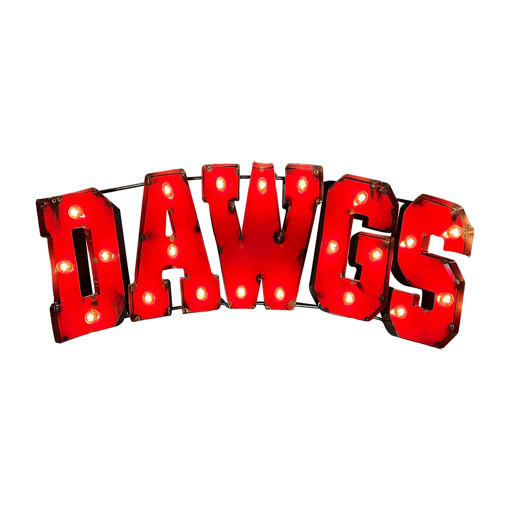 Imperial Georgia Bulldogs Logo Lighted Recycled Metal Sign