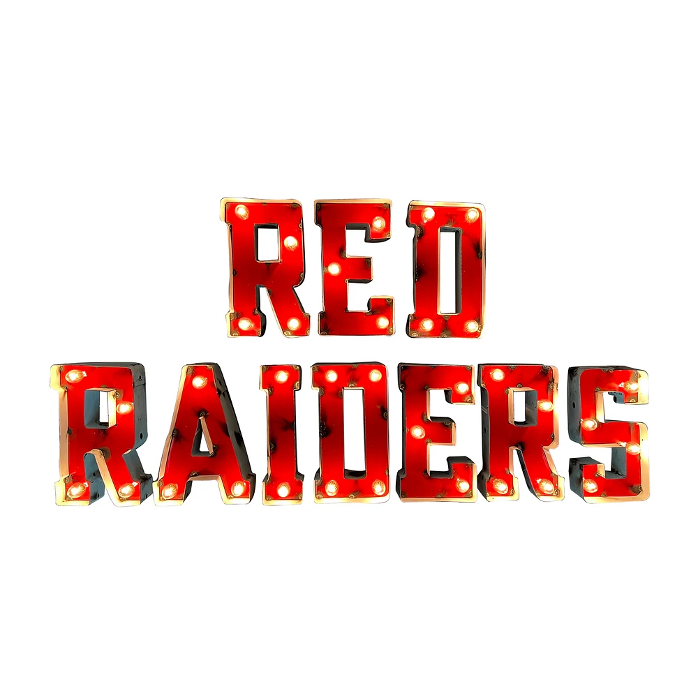 Imperial Texas Tech Red Raiders Logo Lighted Recycled Metal Sign