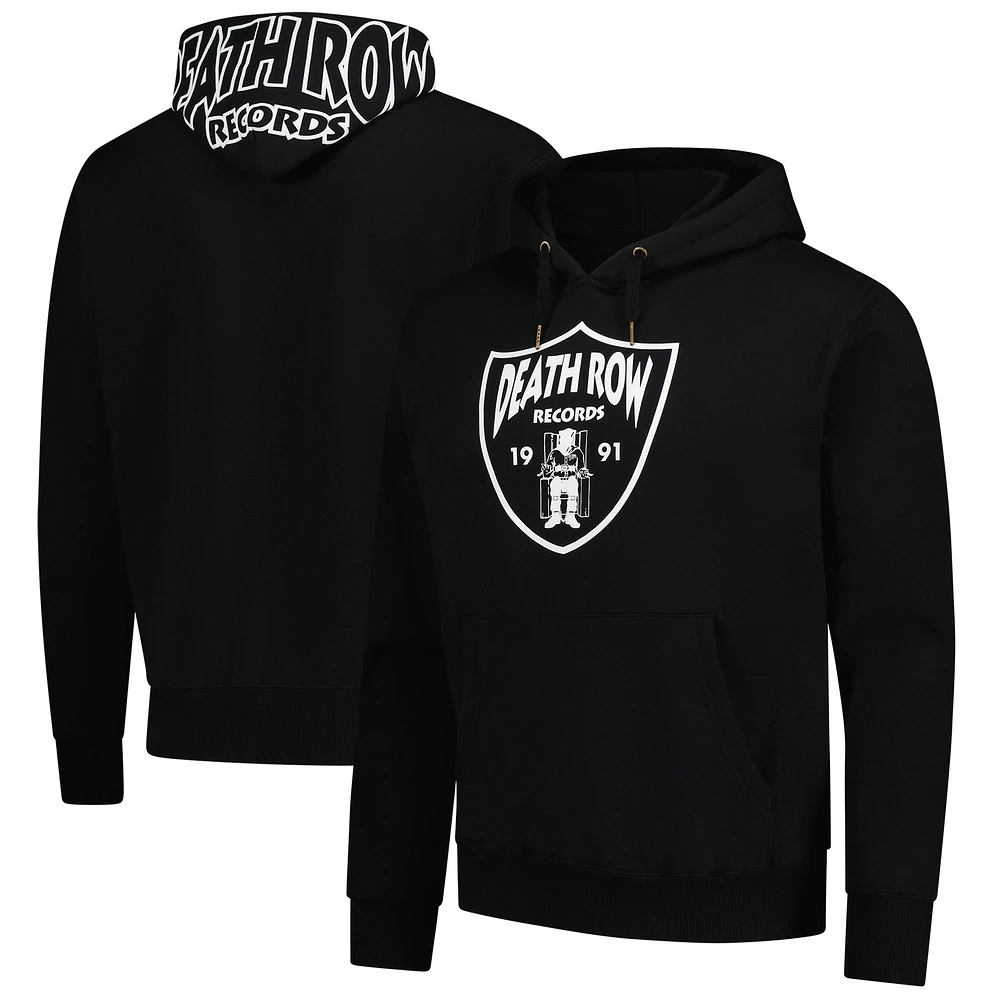 Men's Black Death Row Records Pullover Hoodie