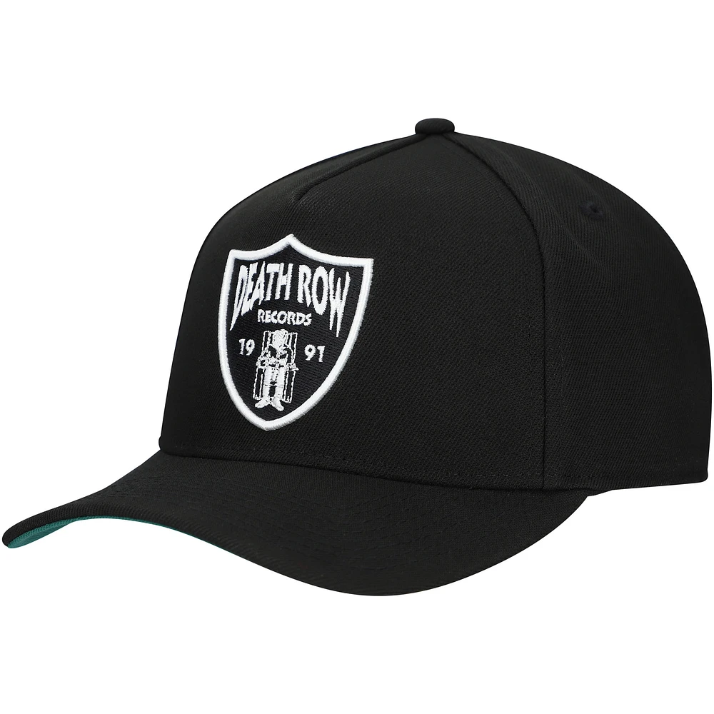 Men's Black Death Row Records A-Frame Adjustable Hat
