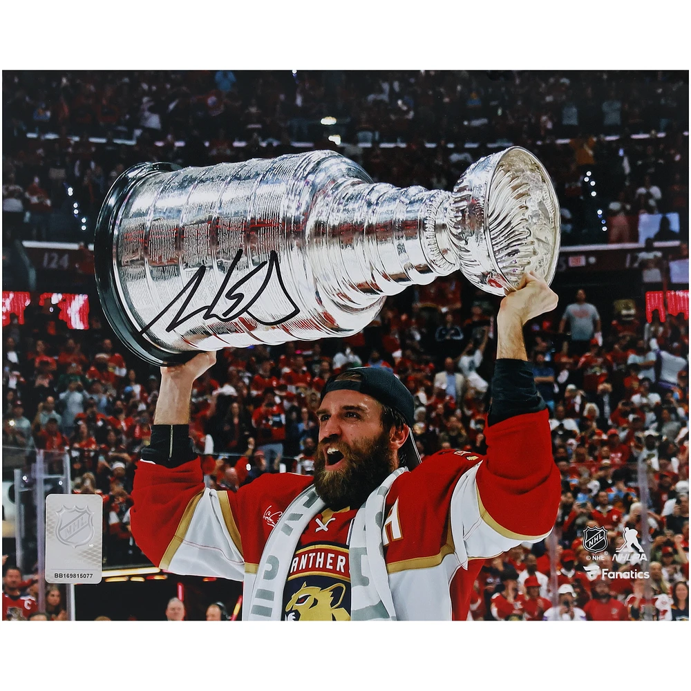 Aaron Ekblad Florida Panthers Autographed 2024 Stanley Cup Champions 8" x 10" Raising Cup Photograph