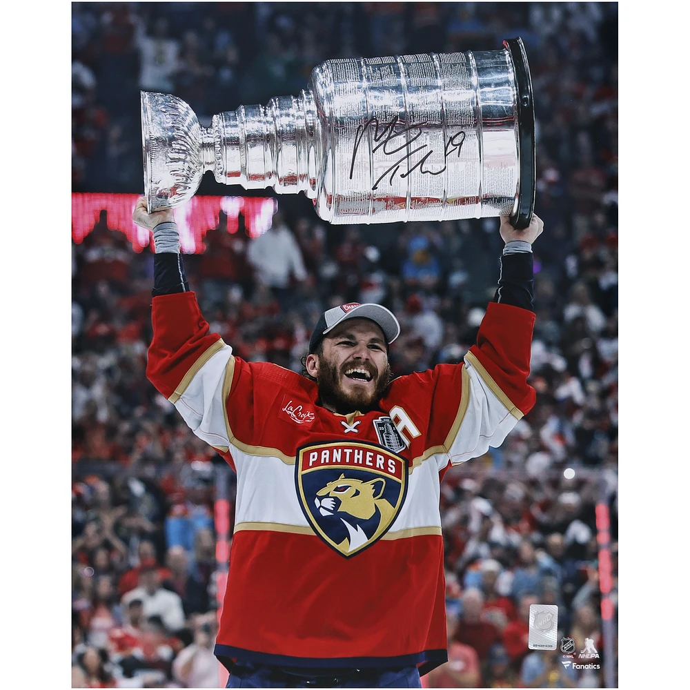 Matthew Tkachuk Florida Panthers Autographed 2024 Stanley Cup Champions 16" x 20" Raising Cup Photograph