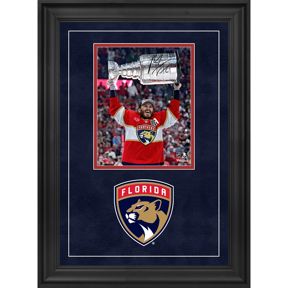 Matthew Tkachuk Florida Panthers Autographed 2024 Stanley Cup Champions Deluxe Framed 8" x 10" Raising Cup Photograph