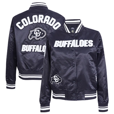 Women's Pro Standard Black Colorado Buffaloes Satin Pearl Full-Snap Jacket