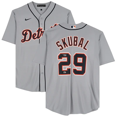 Tarik Skubal Detroit Tigers Autographed Gray Nike Replica Jersey